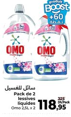 Lessive liquide Omo – Lot de 2 x 2.5L