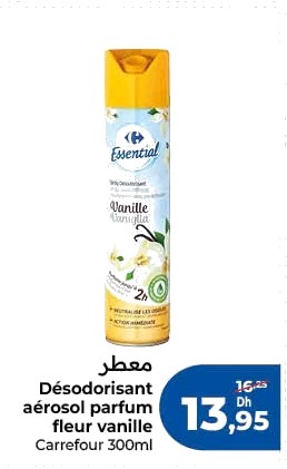 Désodorisant aérosol parfum fleur vanille Carrefour – 300ml