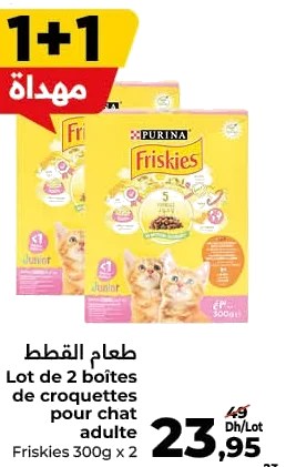 Croquettes pour chat adulte Friskies – Lot de 2 x 300g