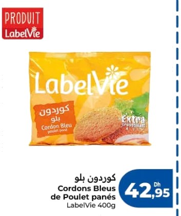 Cordons bleus de poulet panés LabelVie – 400g