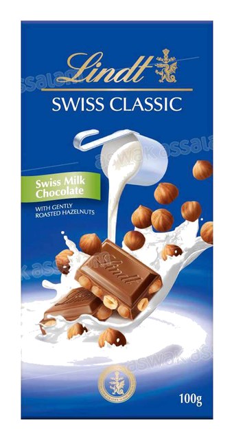 CHOCOLAT SWISS CLASSIC LAIT NOISETTES 100G LINDT