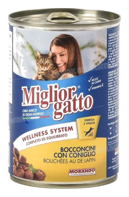 BOUCHEES POUR CHAT AU LAPIN 405G MIGLIOR GATTO MORANDO