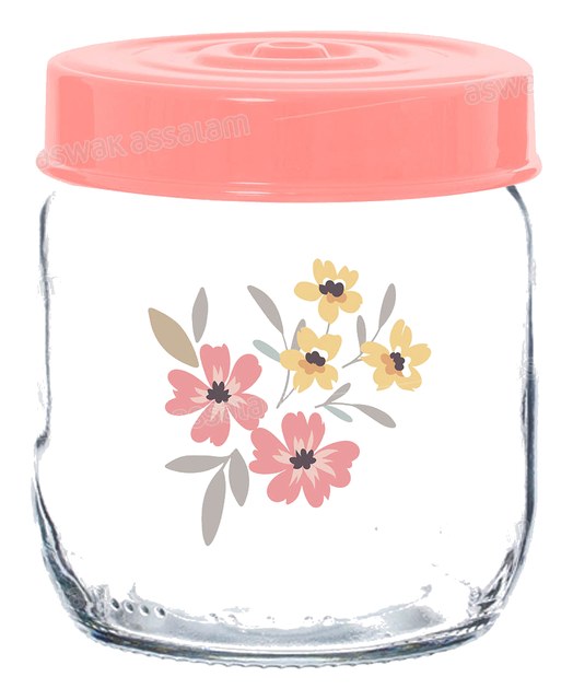 BOCAL DE CONSERVATION EN VERRE DECORE 425ML SPRING FLOWER